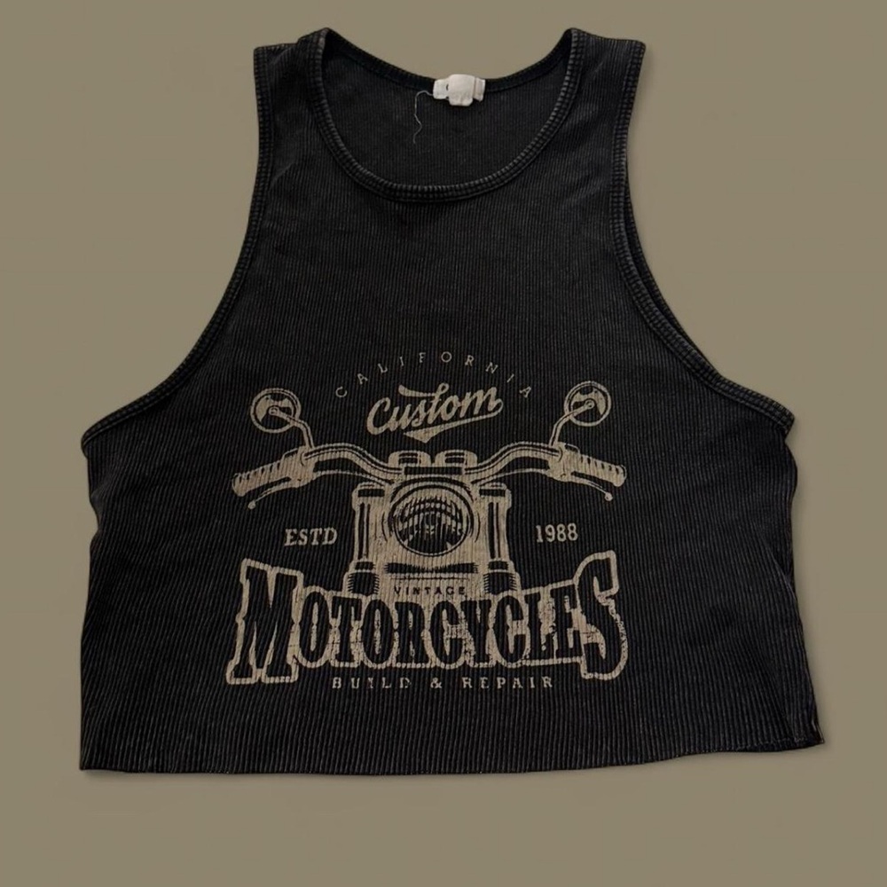 Garage Black and Tan Motorcycle Top